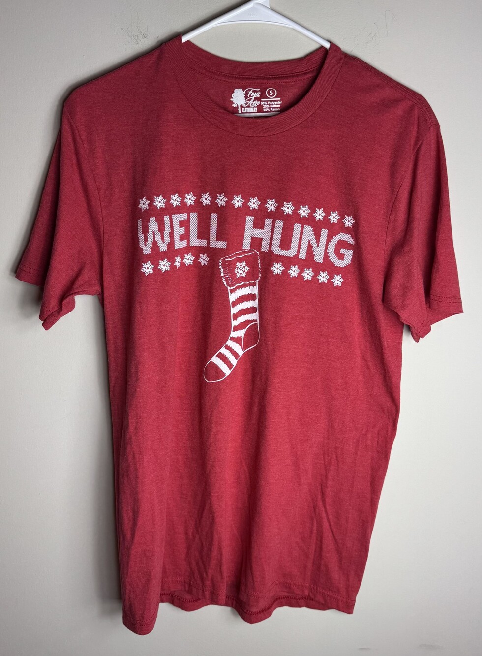 Foxy Acre Small Heathered Red Polyester Cotton Rayon T-Shirt
